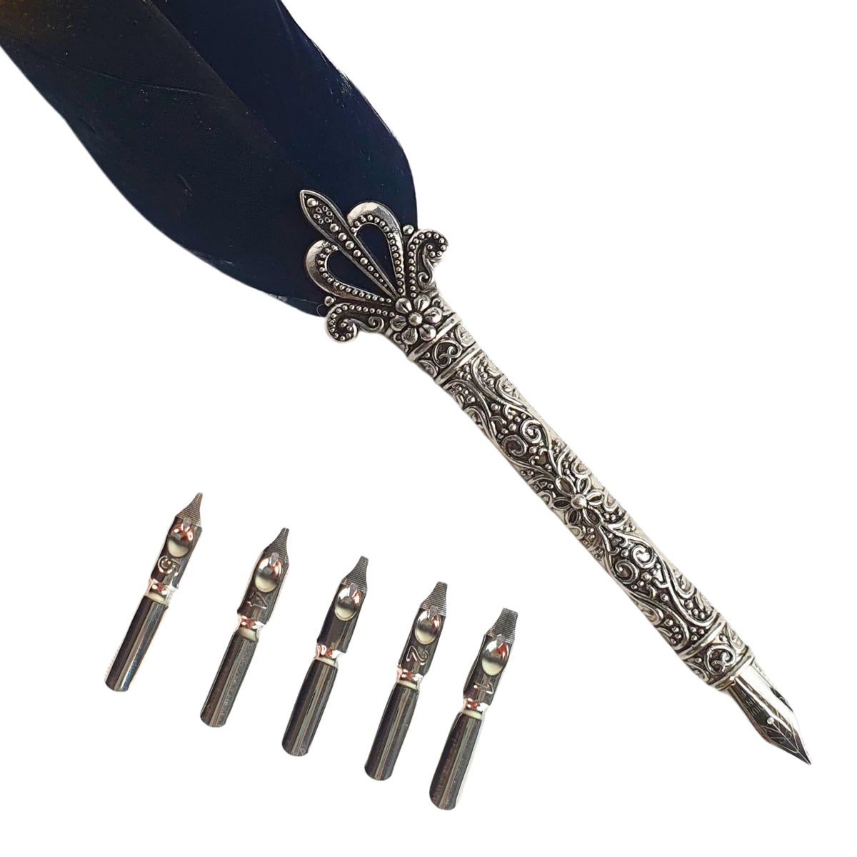 Caneta Tinteiro com Pena Preta com Dourado - Esonic Caneta Tinteiro com Pena Preta com Dourado - Esonic